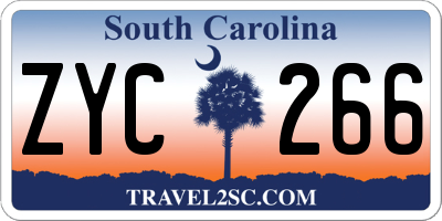 SC license plate ZYC266