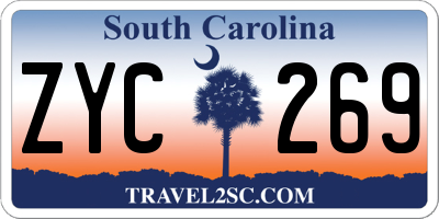 SC license plate ZYC269
