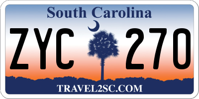 SC license plate ZYC270