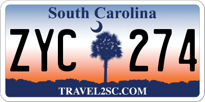 SC license plate ZYC274