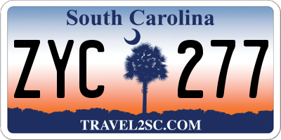 SC license plate ZYC277