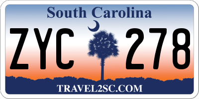 SC license plate ZYC278