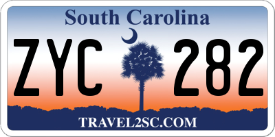SC license plate ZYC282