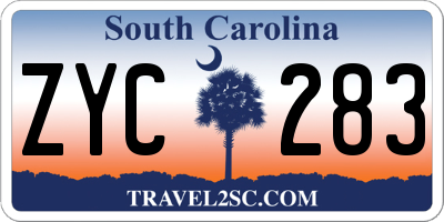 SC license plate ZYC283