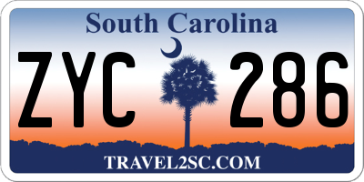 SC license plate ZYC286