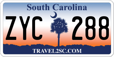 SC license plate ZYC288
