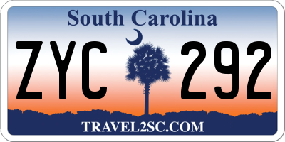 SC license plate ZYC292