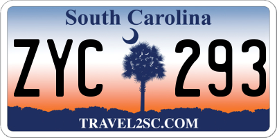 SC license plate ZYC293