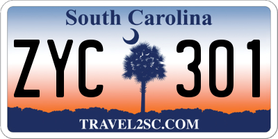SC license plate ZYC301