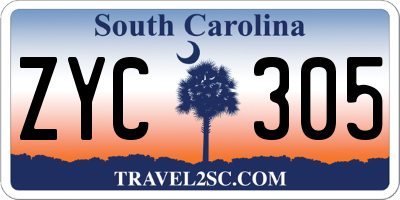 SC license plate ZYC305