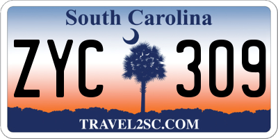 SC license plate ZYC309