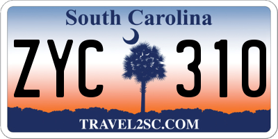 SC license plate ZYC310