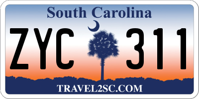 SC license plate ZYC311