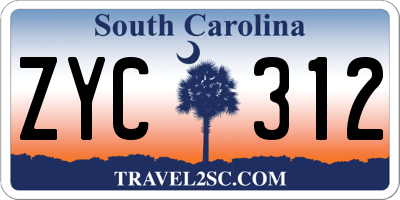 SC license plate ZYC312