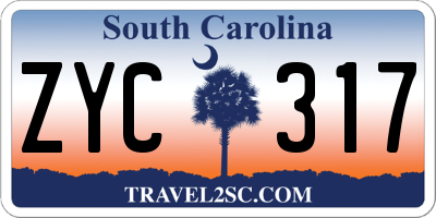 SC license plate ZYC317