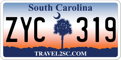 SC license plate ZYC319
