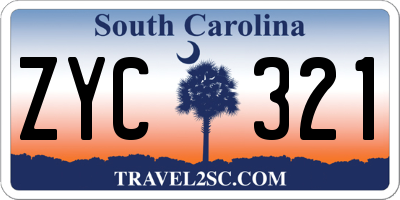 SC license plate ZYC321