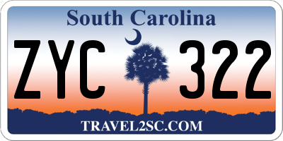 SC license plate ZYC322