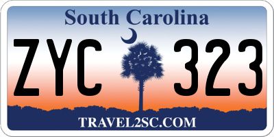 SC license plate ZYC323