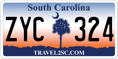SC license plate ZYC324