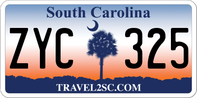 SC license plate ZYC325