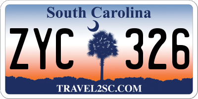 SC license plate ZYC326