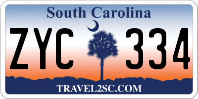 SC license plate ZYC334
