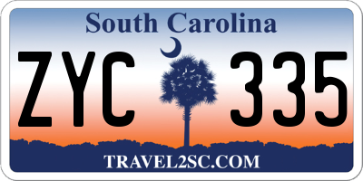 SC license plate ZYC335