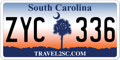 SC license plate ZYC336