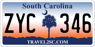 SC license plate ZYC346