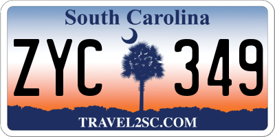 SC license plate ZYC349