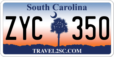 SC license plate ZYC350