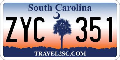 SC license plate ZYC351