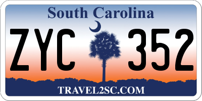 SC license plate ZYC352