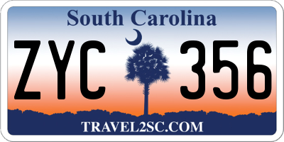 SC license plate ZYC356
