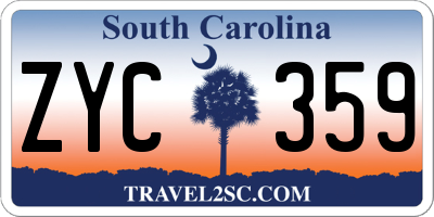 SC license plate ZYC359