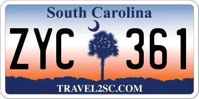 SC license plate ZYC361