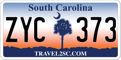 SC license plate ZYC373