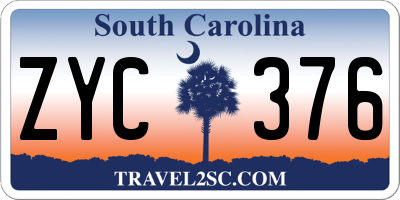 SC license plate ZYC376