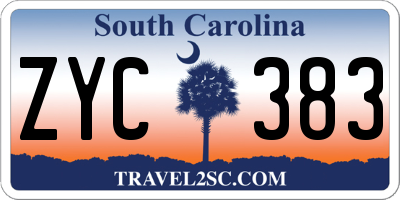 SC license plate ZYC383