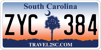 SC license plate ZYC384