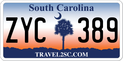 SC license plate ZYC389
