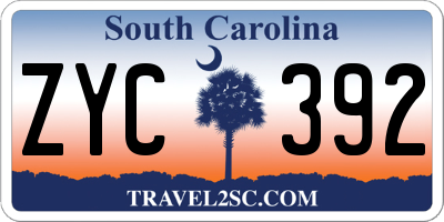 SC license plate ZYC392