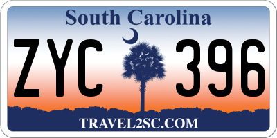 SC license plate ZYC396