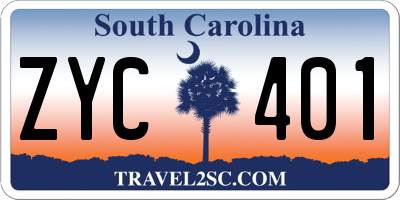SC license plate ZYC401