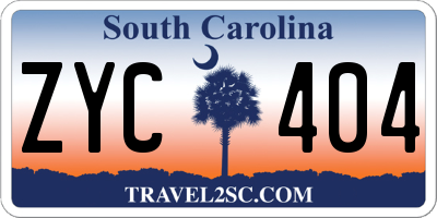 SC license plate ZYC404