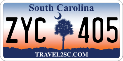 SC license plate ZYC405