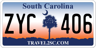 SC license plate ZYC406