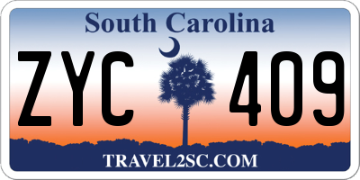 SC license plate ZYC409