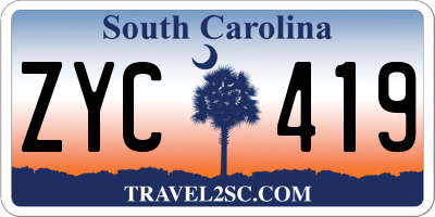 SC license plate ZYC419